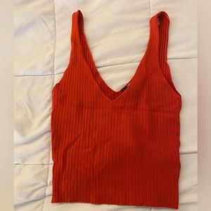 H&M orange/red ribbed tank top